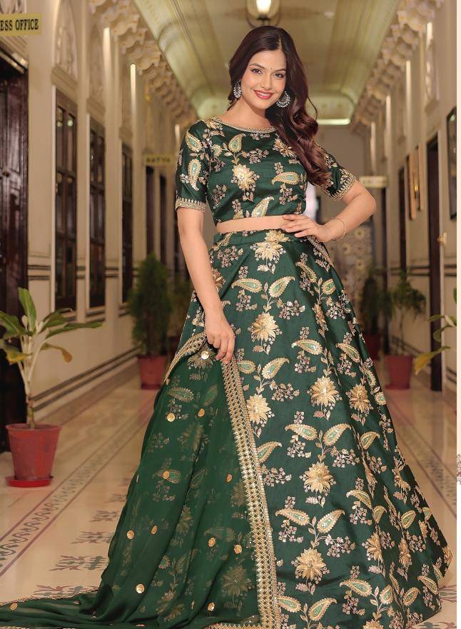 Zeel Clothing vol 30 Dark Green art silk Lehenga choli wholesale prices in Surat